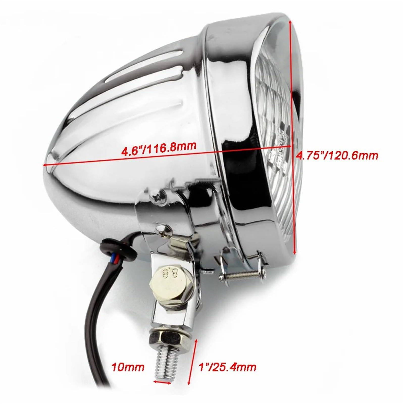 Moto Faro Fanale per Custom per Softail per Dyna per Cruiser per Bobber Faro Anteriore per Moto da 4,5 Pollici con Fascio Alto/Basso
