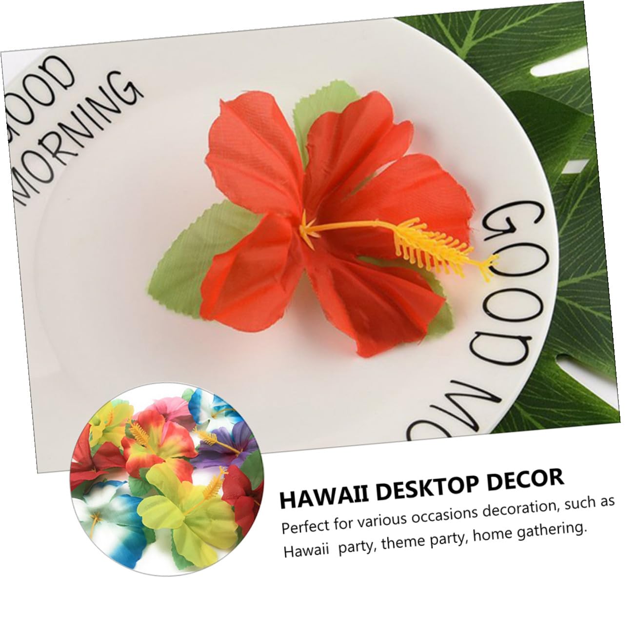 Beaupretty 72 Stück Künstliche Hibiskusblüten aus Stoff für Sommerfest Dekoration ohne Gießen als Deko für Themenparty und Veranda Zufällige Farbe