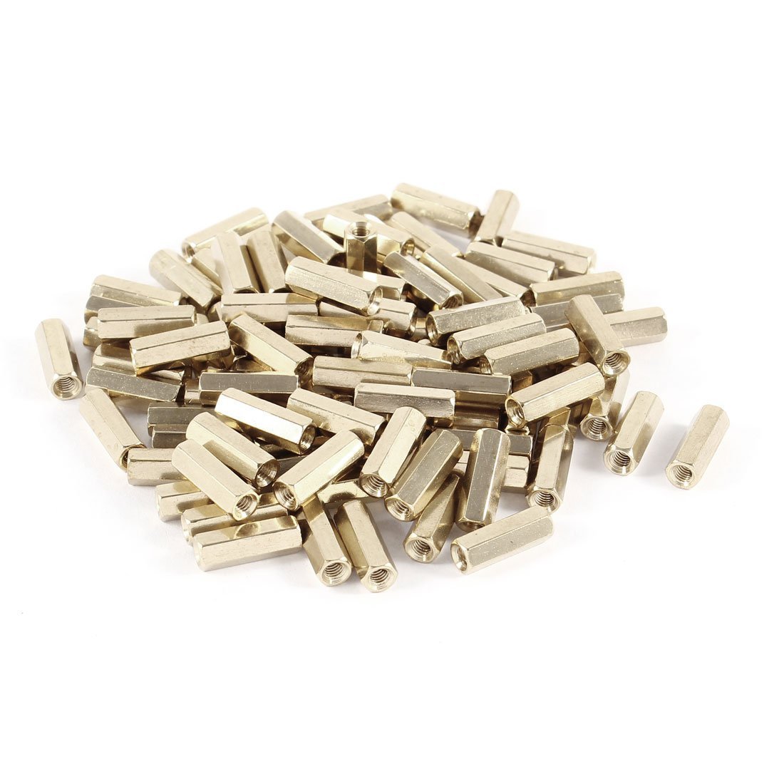 Ubersweet® Imported 100Pcs Hex Nut Brass Standoff Spacer M3x14mm Female to Female-image-33