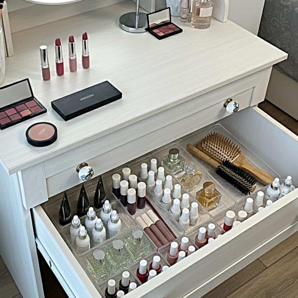 Modüler Organizer Set Takı Aksesuar Düzenleyici Çekmece İçi Makyaj Organizer Kristal (12'li)