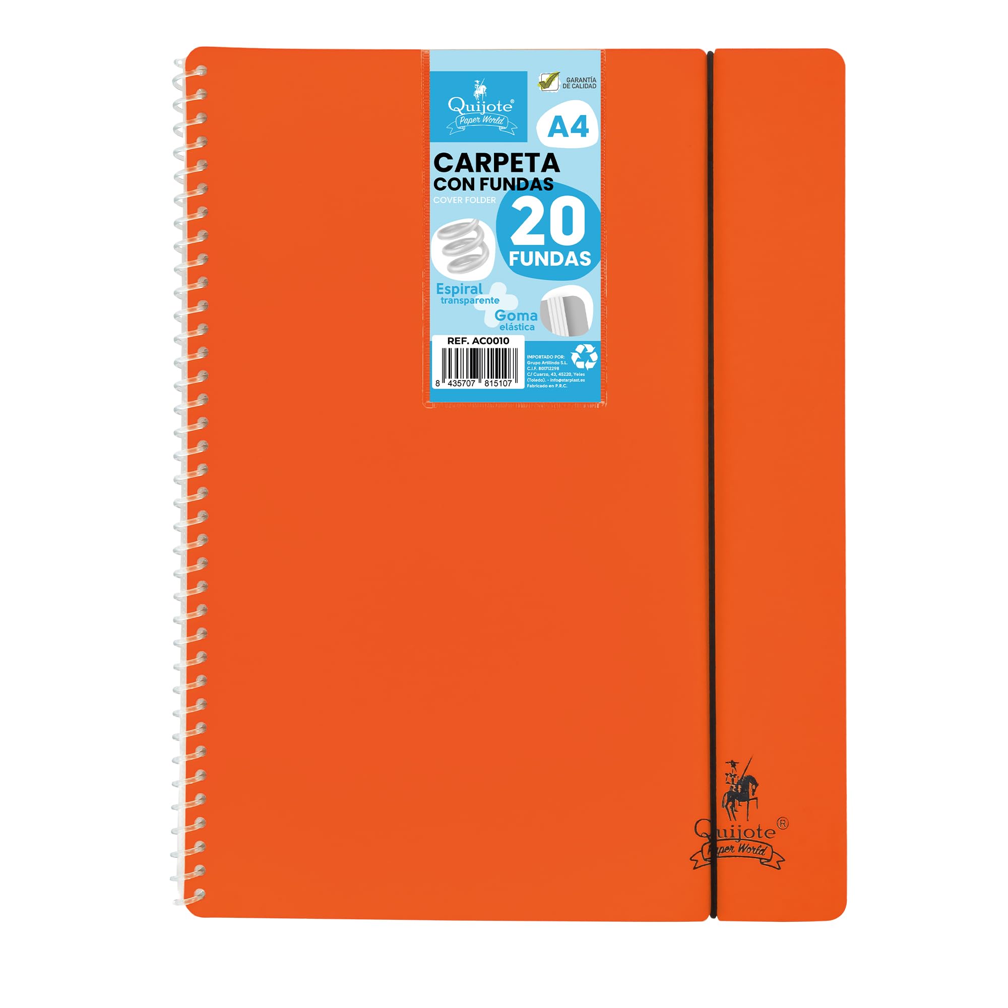 Starplast 182012na, Flexible Spiral Folder, File Folders, Book Folders with 20 Transparent Cases, Smooth, A4 Folder