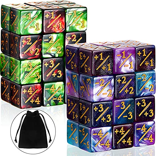 Dés Compteurs Pour Jeux De Cartes - Lot De 48 Dés D6 Acrylique - Compatibles MTG, CCG - Avec Sac De Rangement