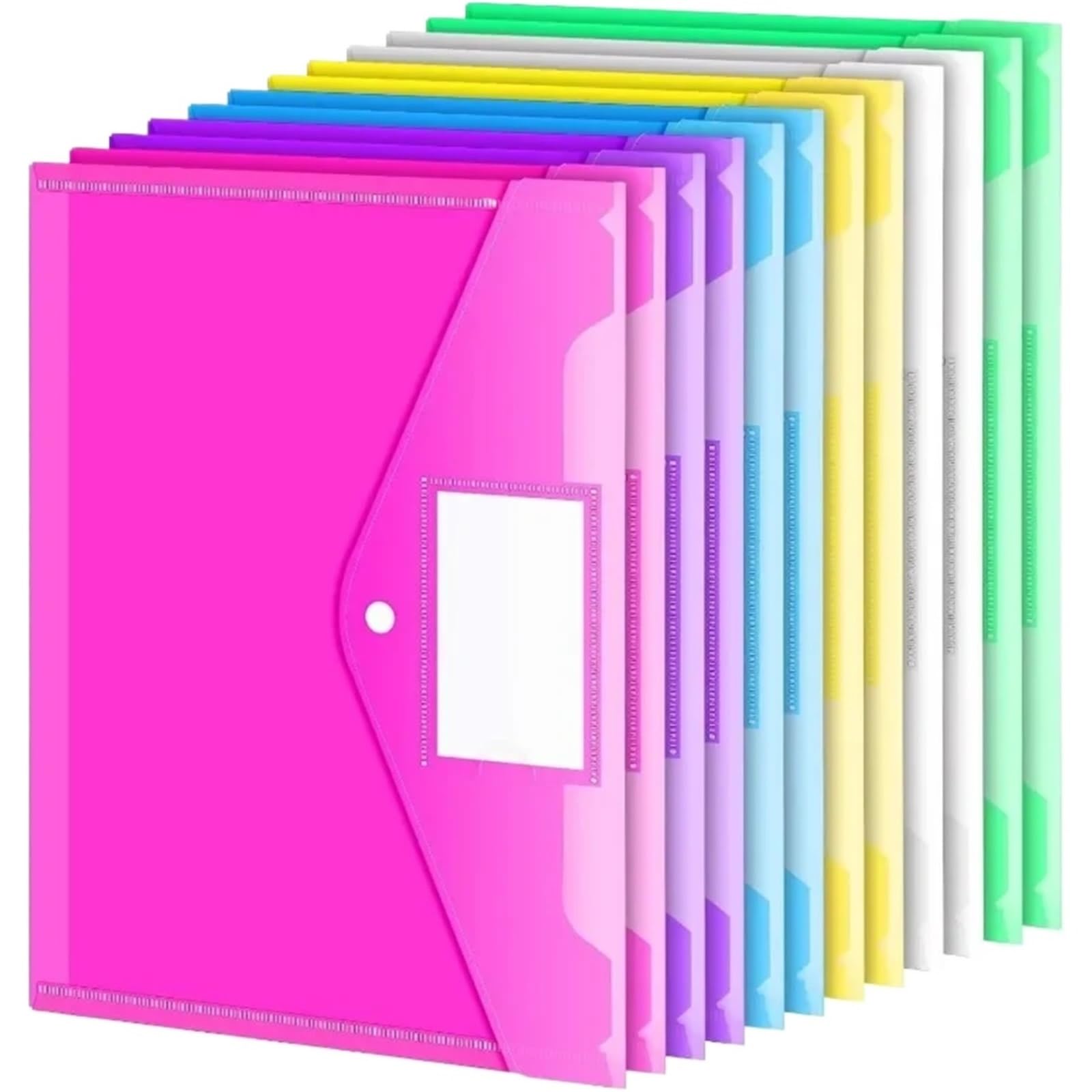 Koperty plastikowe 5 szt. Przezroczyste teczki na dokumenty z przyciskiem zatrzaskowym do organizacji dokumentów w biurze szkolnym(3set)