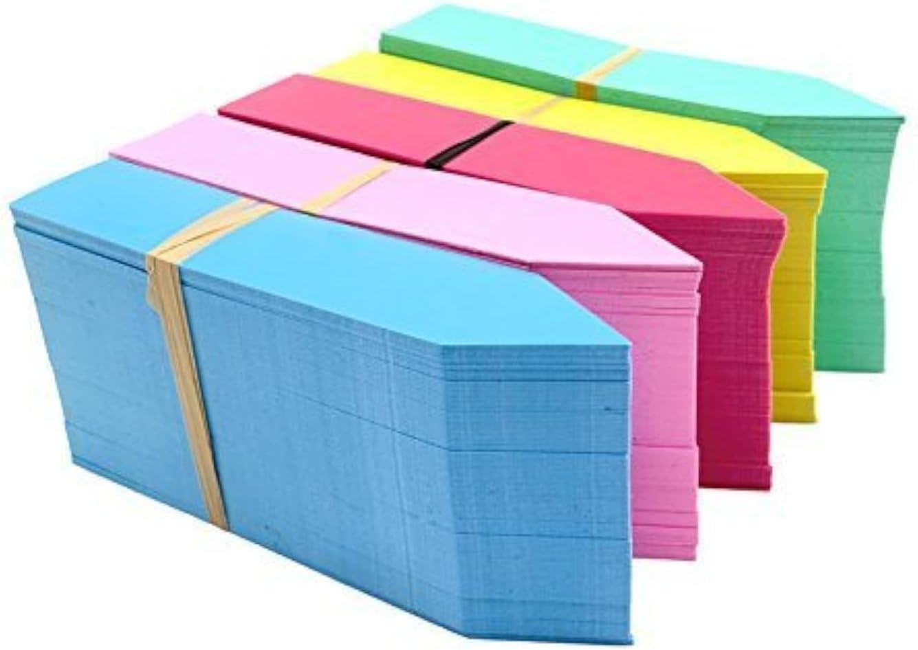 KINGLAKE 500 Pcs 5 Colors 2X10CM Plastic Waterproof Garden Plant Tags Nursery Garden Labels Markers Plant Stakes,Box of 500