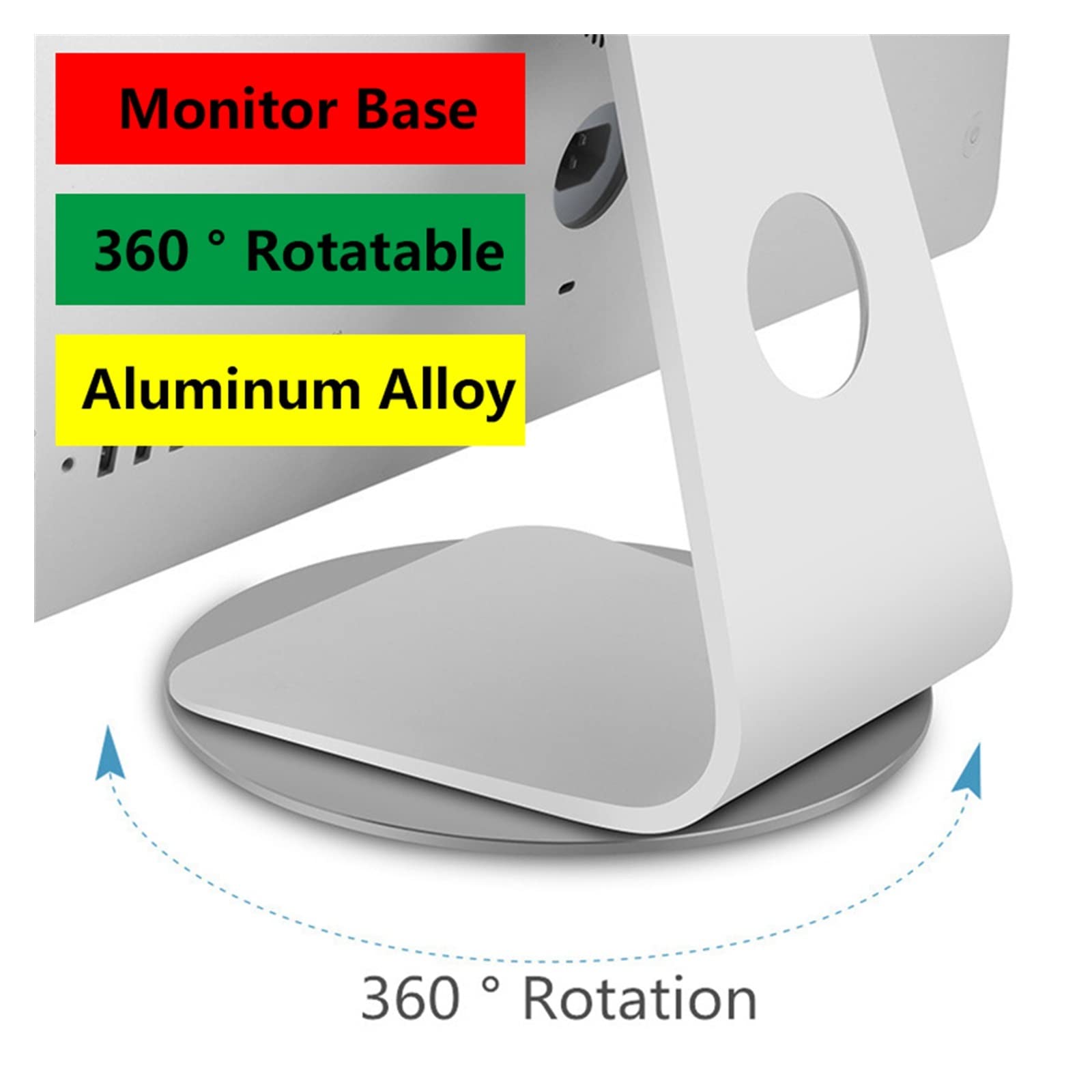 Braccio Monitor, 360 Rotation Monitor Base Disc Dock for computer portatile antiscivolo for notebook in lega di alluminio for proiettore televisivo Stabile e fermo(300W-Pinke)