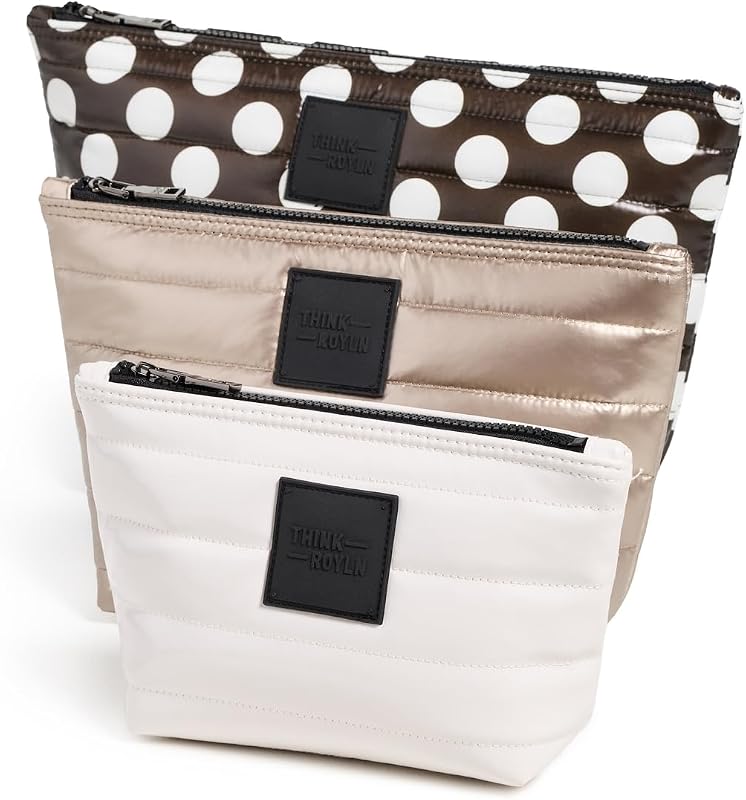Think Royln Trio de Necessaires Organizadoras para Viagem, Estampas Variadas, Conjunto com 3