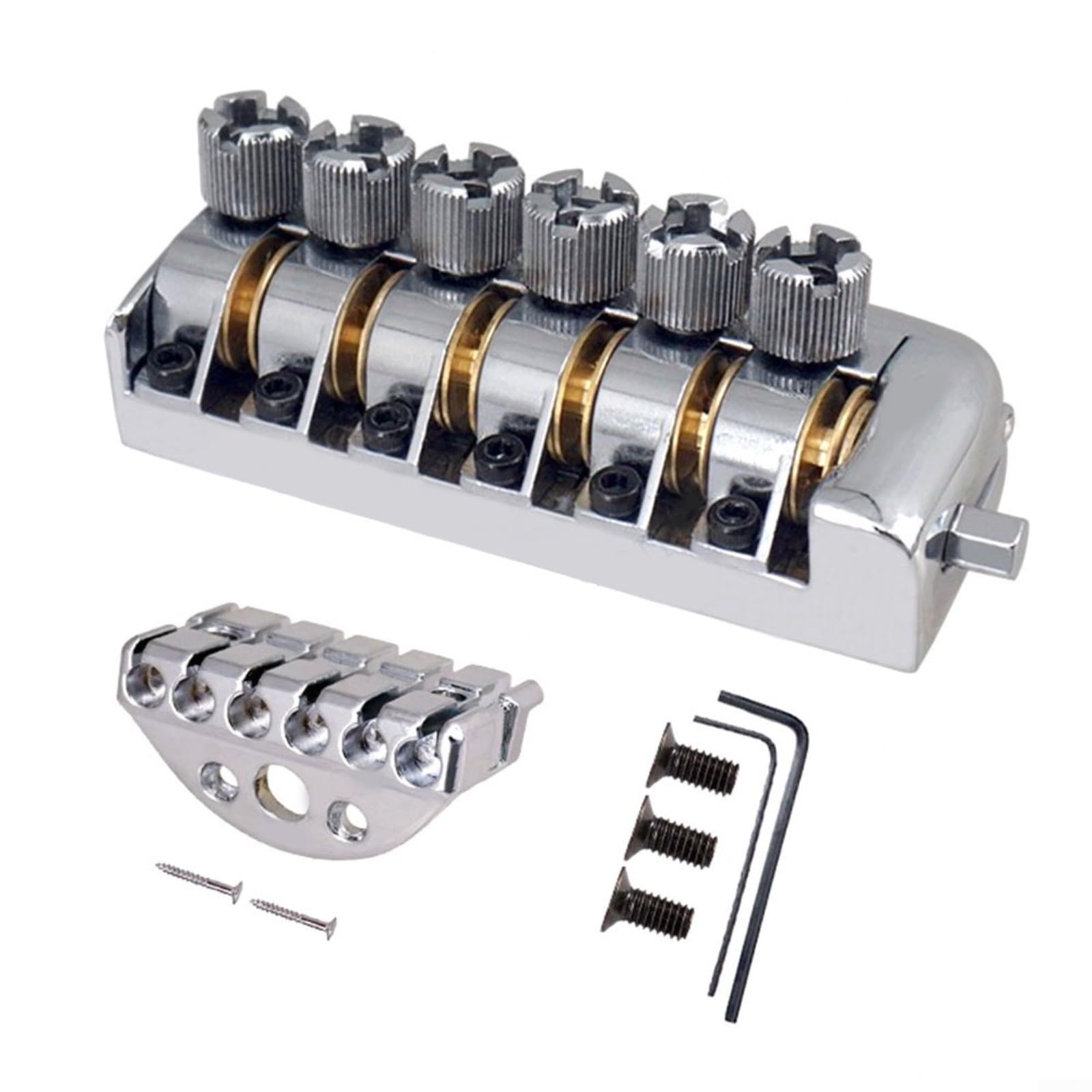 Sella Chitarra Spille Per Ponte Chitarra In Osso Puro Con Intarsio Abalone Dot - Per Chitarre Acustiche 6 E 12 Corde Crosby BPD-6