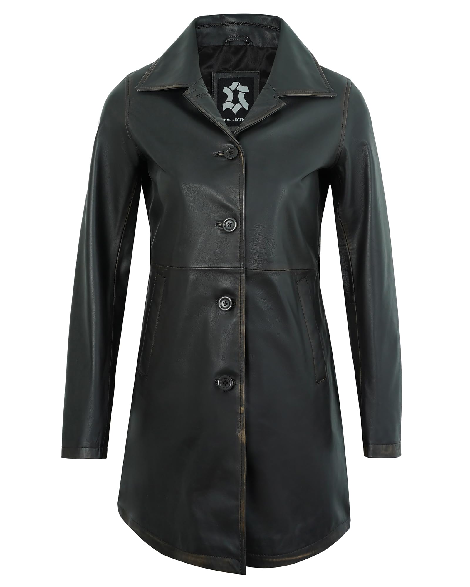 Leather Coats for Women - Real Lambskin Carcoat Style Womens Long Leather Jackets