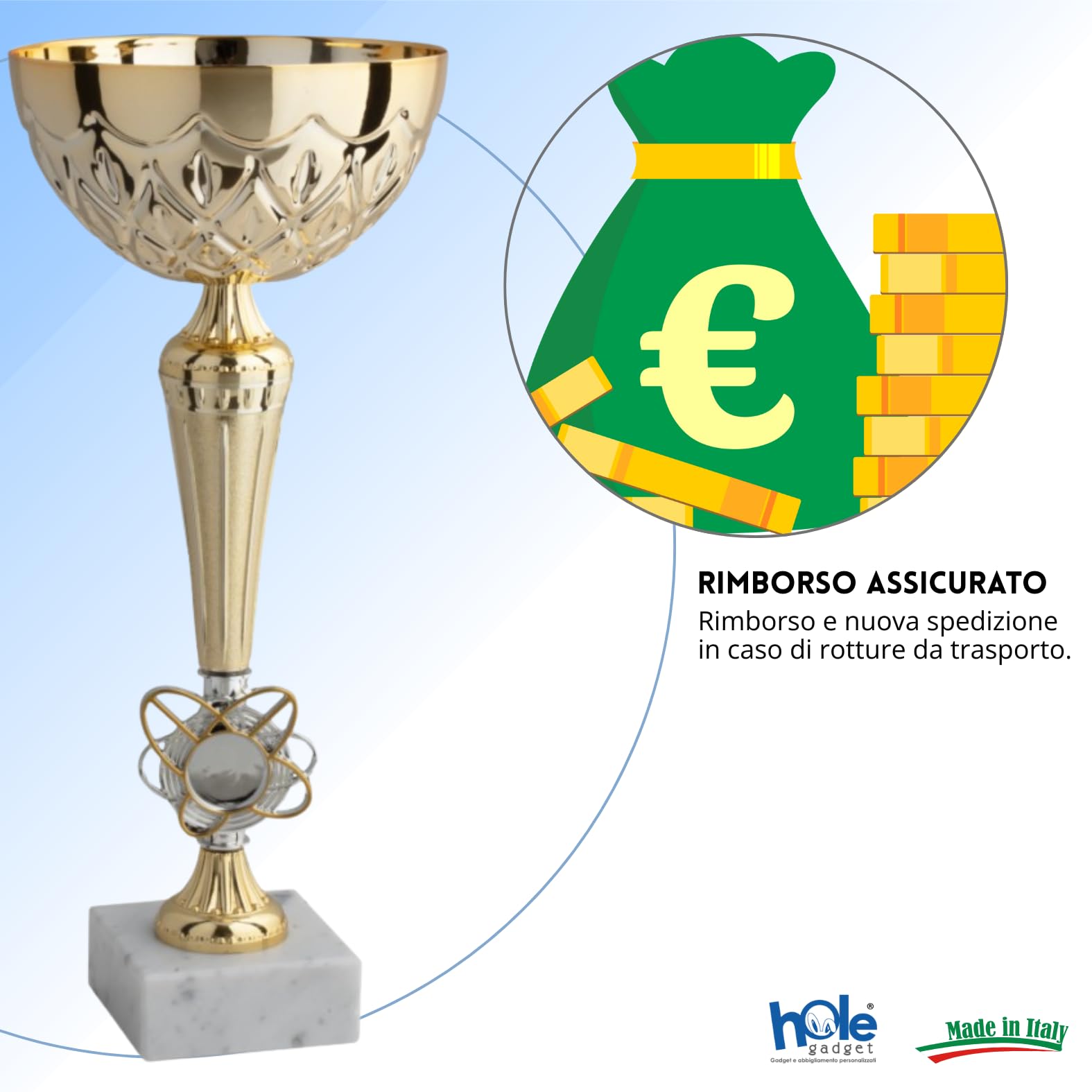 Coppa Trofeo Personalizzabile 35, 32, 29, 27 cm Singolo o Set Tutti Gli Sport, Calcio, Calcettto, Tennis, Basket, Padel, Fantacalcio, Premiazioni cod 13.051