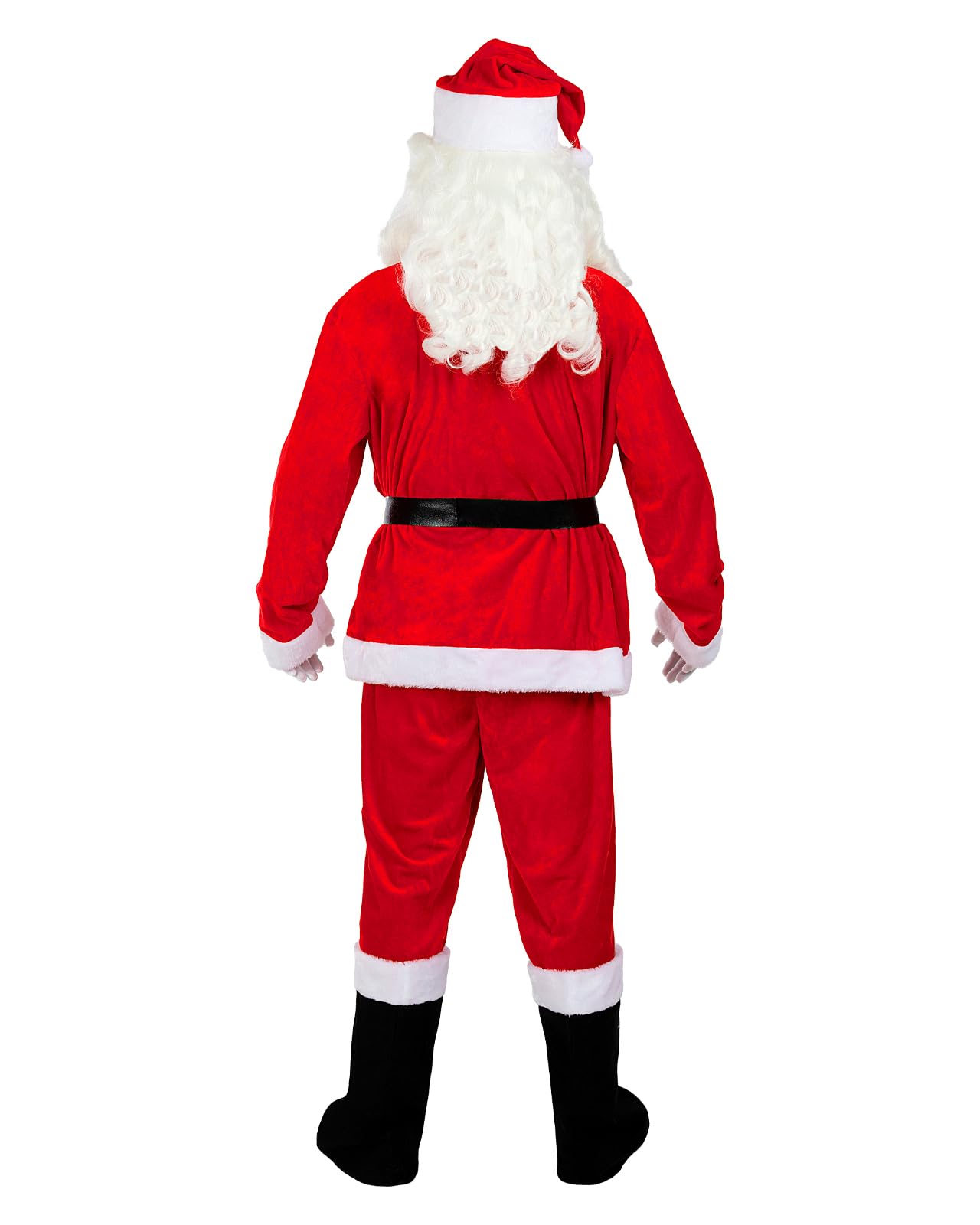 Funidelia Disfraz de Papá Noel Deluxe para hombre, Incluye pantalón, cinturón, chaqueta, cubrebotas y gorro, Navidad - Traje para adultos para fiestas, Carnaval y Halloween - Talla 3XL