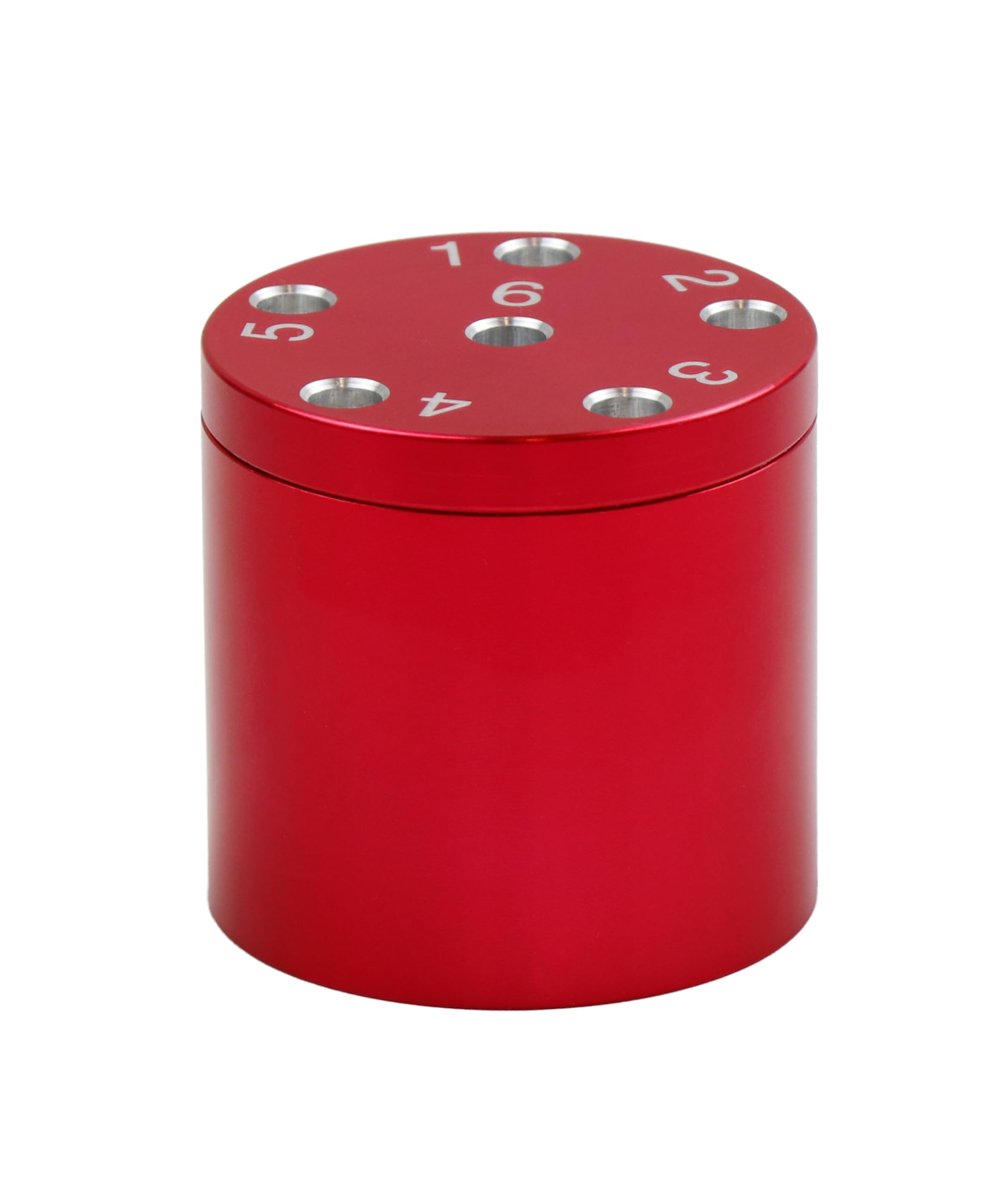 BestSaller 3004 SUPER SIX 'Travel' Aluminum czerwony, 5 x Ø 5 cm, 2 kostki i 36 patyczków do zabawy, pokrywka zamykana (1 sztuka)