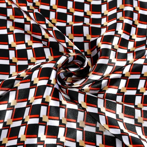 Image of GERINLY Stripe Neckerchief for Men, Minimalism Square Scarf with Lines Pattern, Classic Bandana Silk Feel