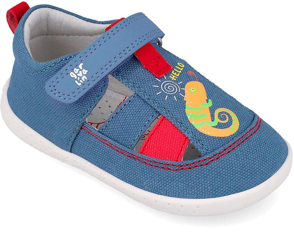 Garvalín Sandalias de Lona con Lagarto Beige Infantil
