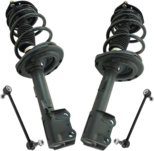 Miniatura 802 de TRQ Kit de suspensión delantera, conjunto de amortiguadores y resortes, barra estabilizadora, enlace estabilizador compatible con Chevrolet