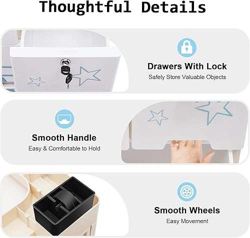 Miniatura 8 de Cómoda de plástico con 6 cajones, armario de almacenamiento con 6 cajones, cajones de armario, organizador alto para ropa, sala de juegos, muebles