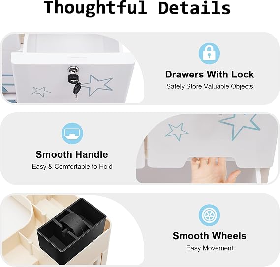 Plastic Drawers Dresser,Storage Cabinet with 6 Drawers, Closet Drawers Tall Dresser Organizer, Polar Bear Plastic Drawers for Clothes, Playroom, Bedroom Furniture