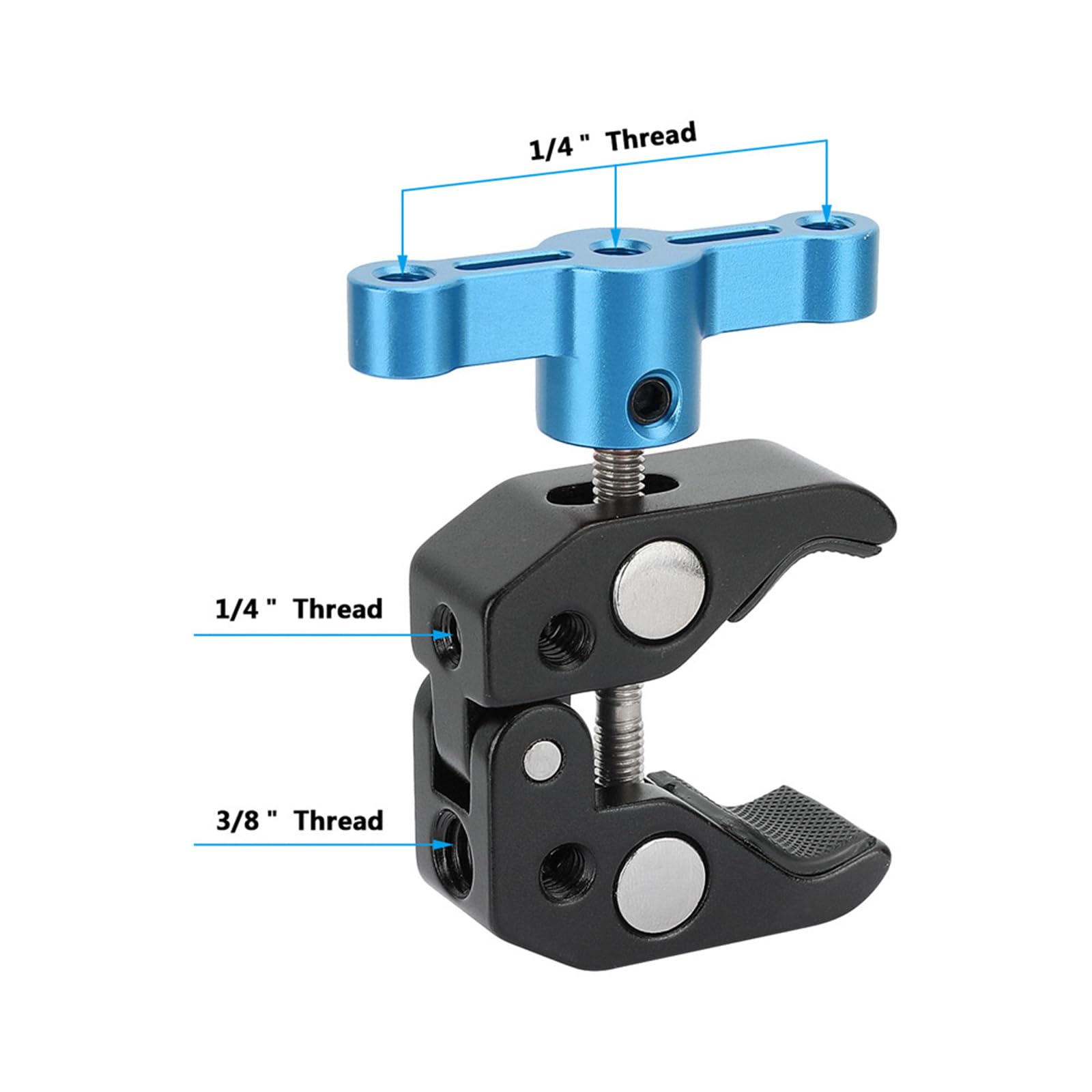 Soporte de aluminio para cámara de acción DSLR, compatible con conectores de tornillo, abrazadera de aluminio
