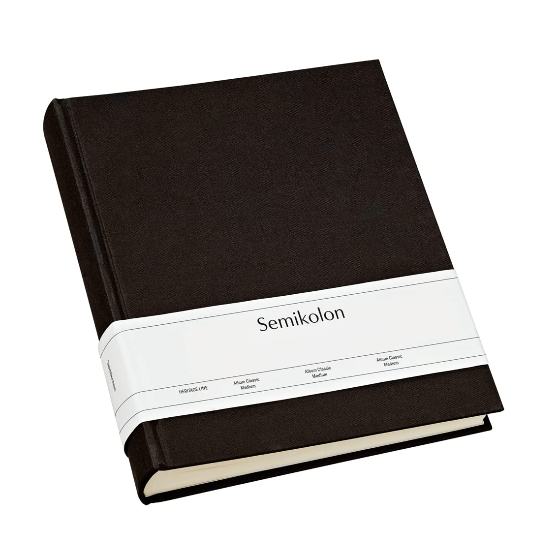 Semikolon 351008 Album fotografico Classic Medium - 21,​6 x 25,​5 cm - 80 pagine color crema, per 160 foto - nero