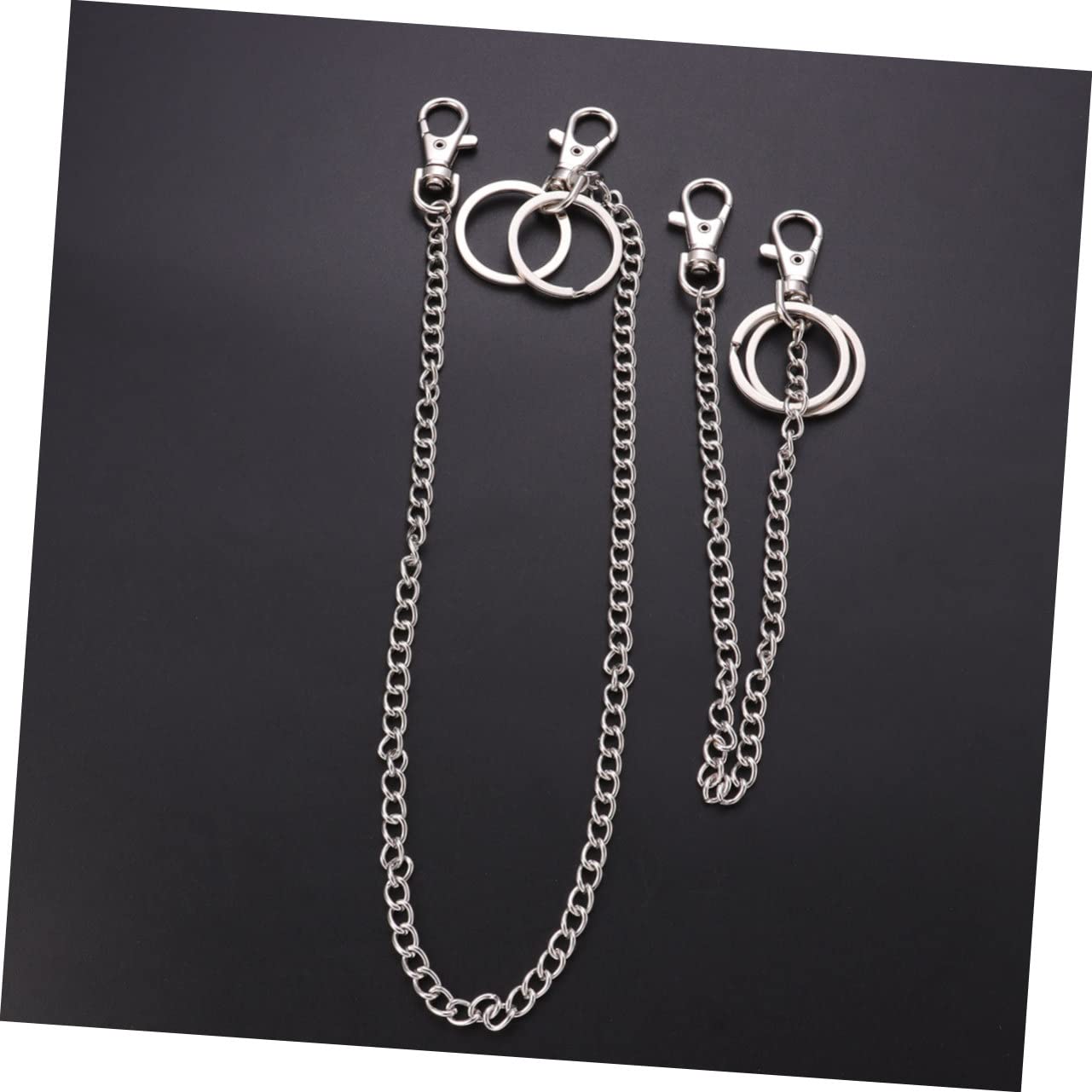 WOFASHPURET 6pcs Punk Metal Jeans Chain Lengths Pocket Chains for Hanging Keys Accessories Fashionable Unisex Belt Decoration