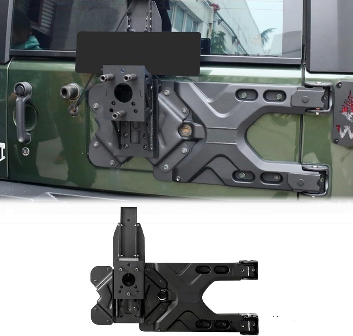 Spare Tire Mount Pasuje do Wrangler JK JKU Unlimited 2007-2018, wytrzymały uchwyt na koło zapasowe, montaż na bagażniku