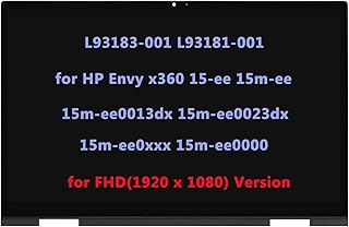 L93183-001 L93181-001 LCD Replacement for HP Envy x360 m Convertible 15-ee 15m-ee 15m-ee0013dx 15m-ee0023dx 15m-ee0xxx 15m-ee0000 LCD Touch Screen Digitizer Assembly Bezel with Board (1920x1080 -IPS)