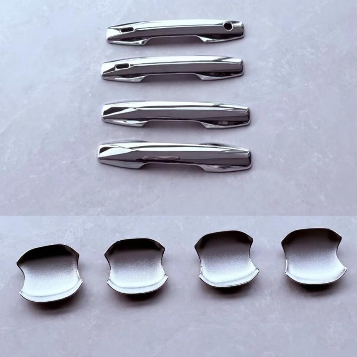 ABS Chrome Car 4 Door Side Door Handle Molding Cover and Cup Bowl Combo Trim Emblems Compatible for Toyota RAV4 2026-2027