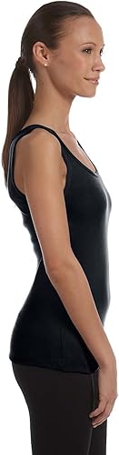 Vista 4 de Bella - Camiseta sin mangas de algodón para mujer (5.8 onzas), Negro - 01