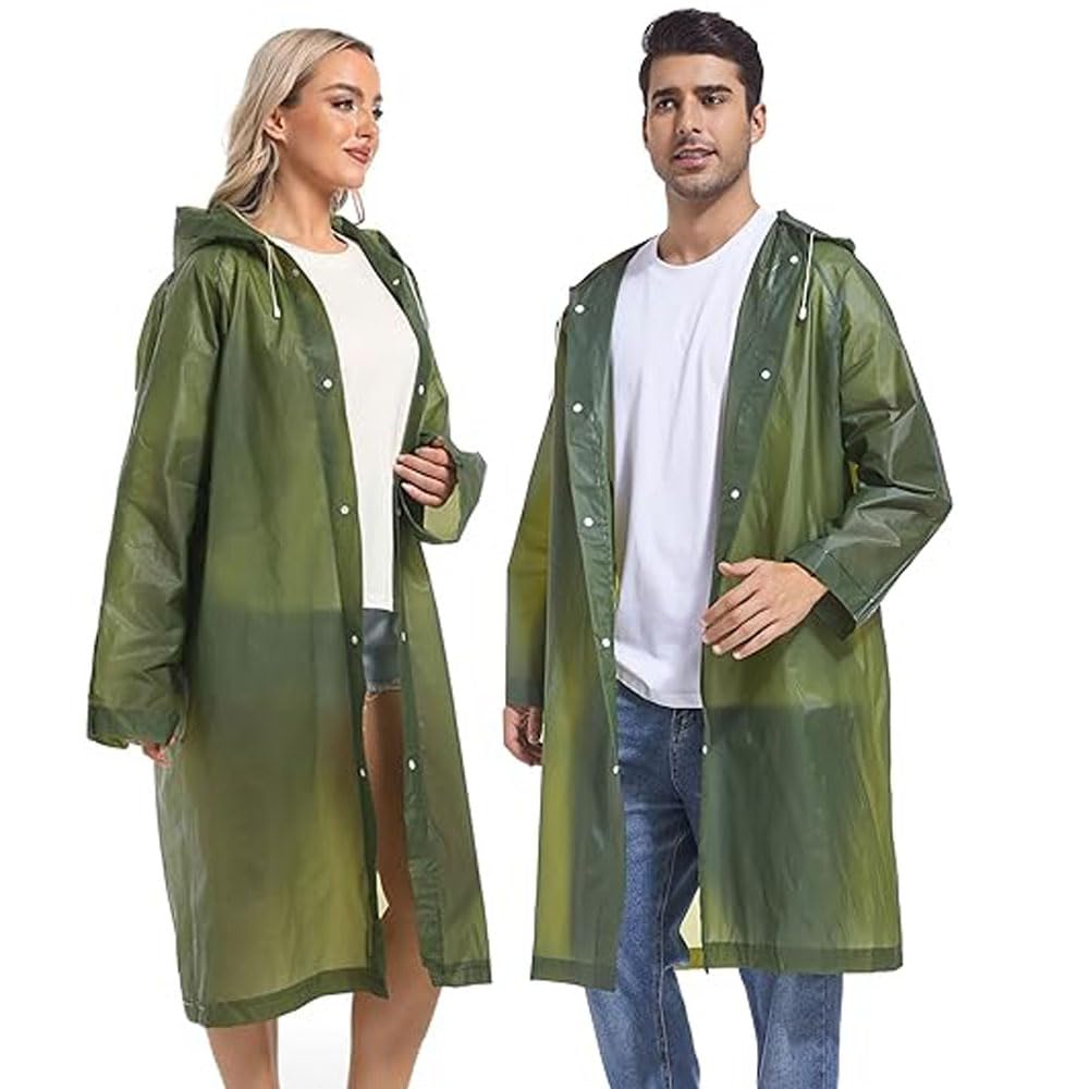 Men&Women Polyester Long RainCoat Pocho Barsaati with Adjustable Cap and Cover (Pack of 1)