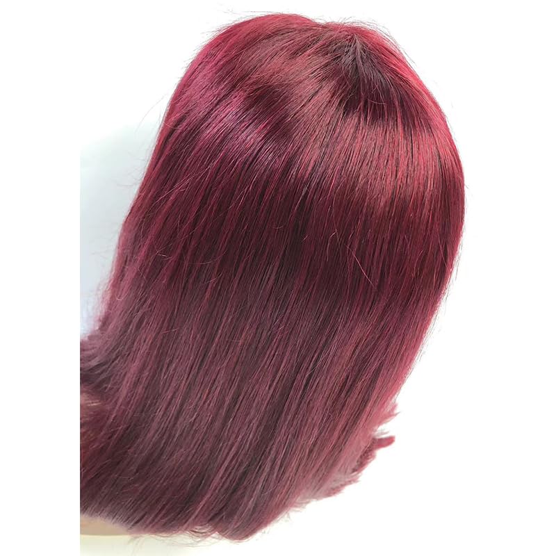 99j Burgundy Bob Wig Human HaIr Wigs 4x4 Lace Front Wigs for Black Women Straight Burgundy Human Hair Pre Plucked 180% Density Transpaent Lace Frontal Wig