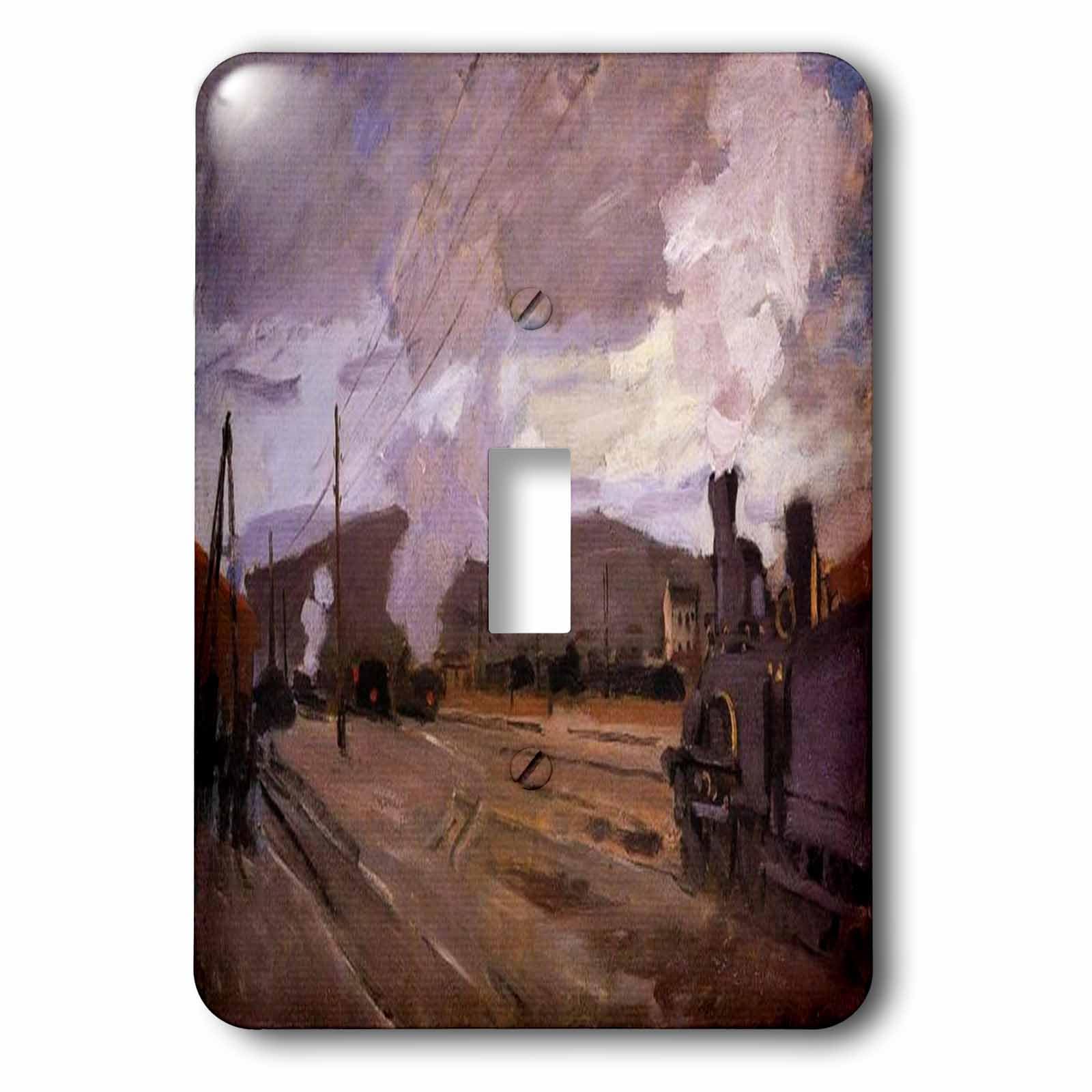 Monet Painting The Railroad Station Embellecedor de Interruptor Vintage para Salón Industrial