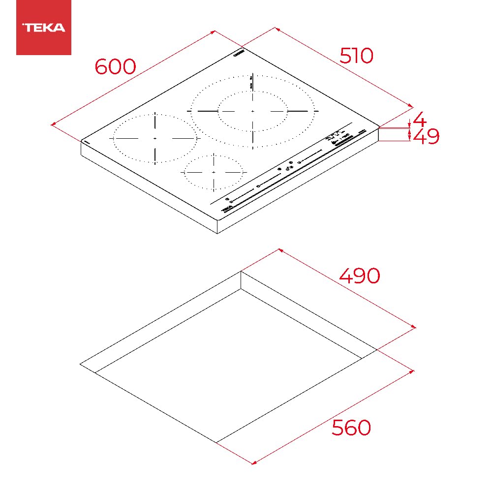 TEKA Placa Inducción 60 cm, 3 Fuegos, Touch Control Multislider, Zona Paellera, Stop & Go, Sistemas de Seguridad, Modelo MestrePaeller IZC 63320 MPS BK