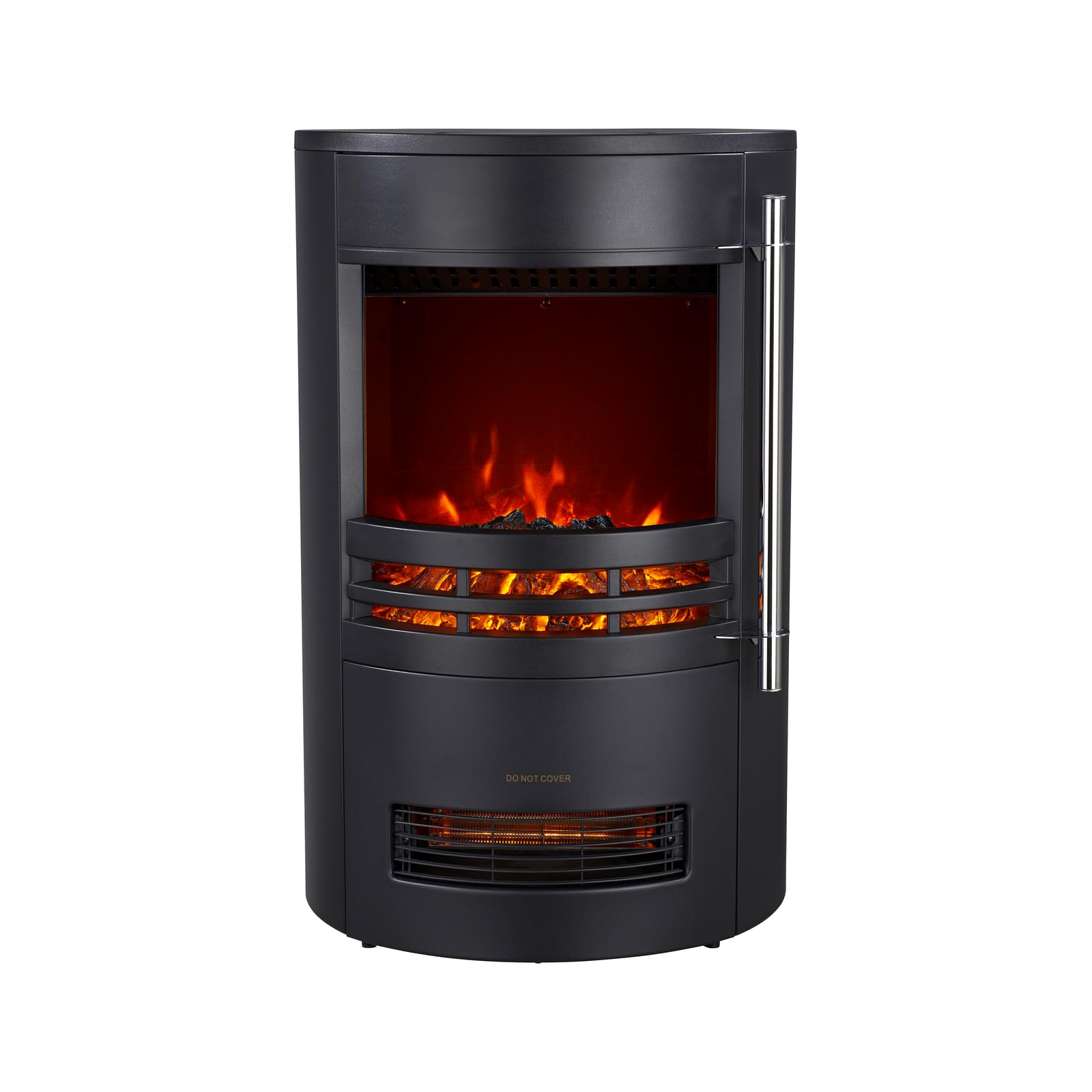Glow Fire Kominek elektryczny Focus z realistycznym ogniem LED 3D – stojący kominek elektryczny z ogrzewaniem i ogniem kominkowym, efekt trzaskania, sterowanie aplikacją i timer, maks. 2000 W, 46 x 73