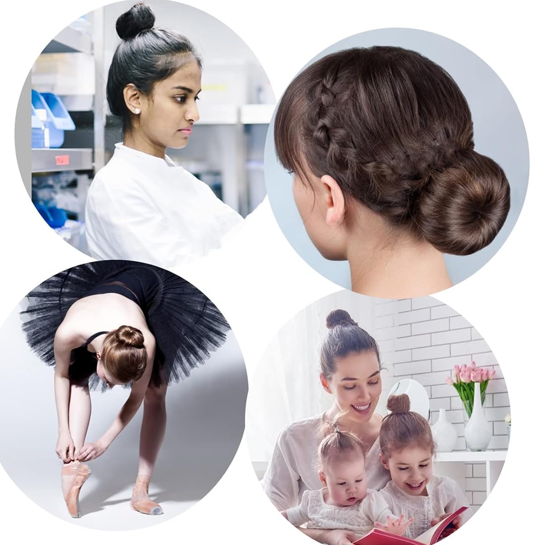 3 Pezzi Chignon per Ciambella,Chignon Facile Per Capelli Chignon Bun Maker, Fashion Hair Styling Clip Hairstyle DIY Tool per Ragazza Donne