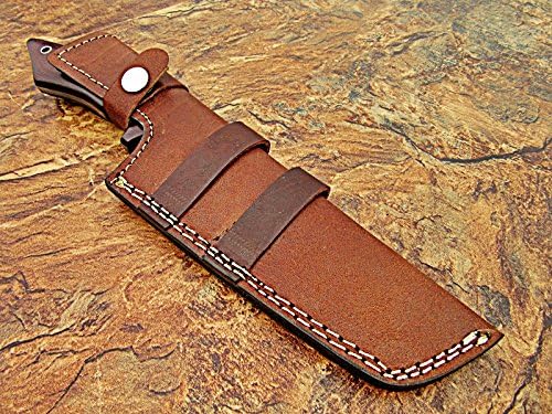 Miniatura 9 de Poshland RG-162 Cuchillo Bowie hecho a mano de acero Demascus Full Tang de 11.2 pulgadas, mango de micarta de lona marrón Beutifull