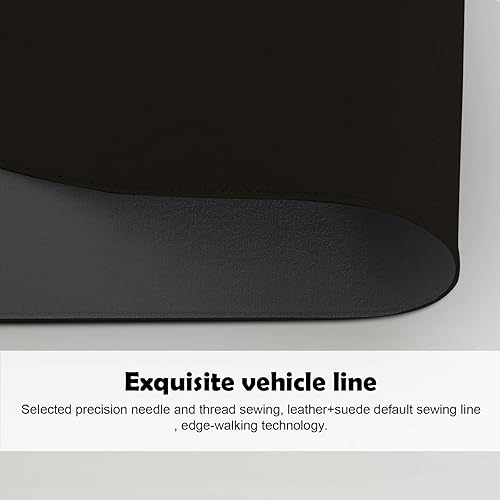 Miniatura 3 de DAWNTREES Alfombrilla de escritorio de cuero, juego de combinación de alfombrillas de escritorio de fieltro, alfombrilla de mouse grande para