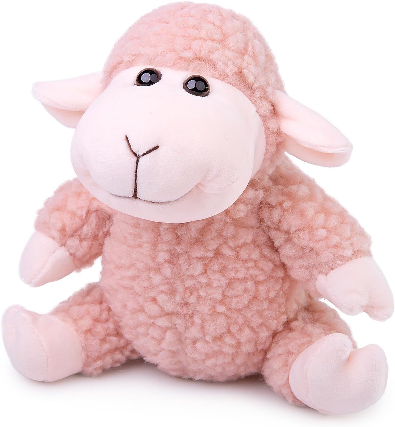 capybaraflying Soft Plush Sheep Wool Plush Toy, Pink Sheep Animal Plush Toy, Realistic Farm Stuffed Animal Lamb Gift for Kids and Adults - 13cm/5in