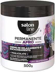 Salon Line, Creme de Relaxamento, Permanente Afro, Não Vegano - Para Cabelos Afro, 500 g