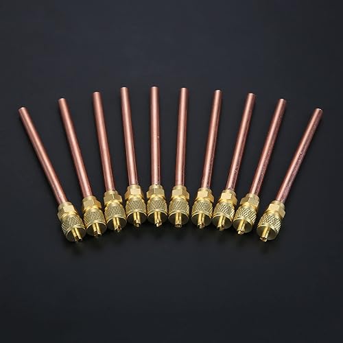 Miniatura 3 de Kit de válvula de servicio de acceso, 10 piezas de vástago de 3.54 pulgadas + 10 piezas de válvula de llenado de cobre de 2 pulgadas, SAE de 14