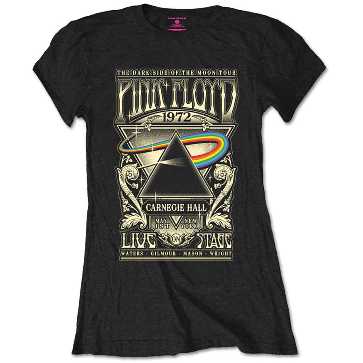 Rock Off Officially Licensed Products Women's Pink Floyd Carnegie Hall Roger Waters Official Tee T-Shirt Girls (Small) Black