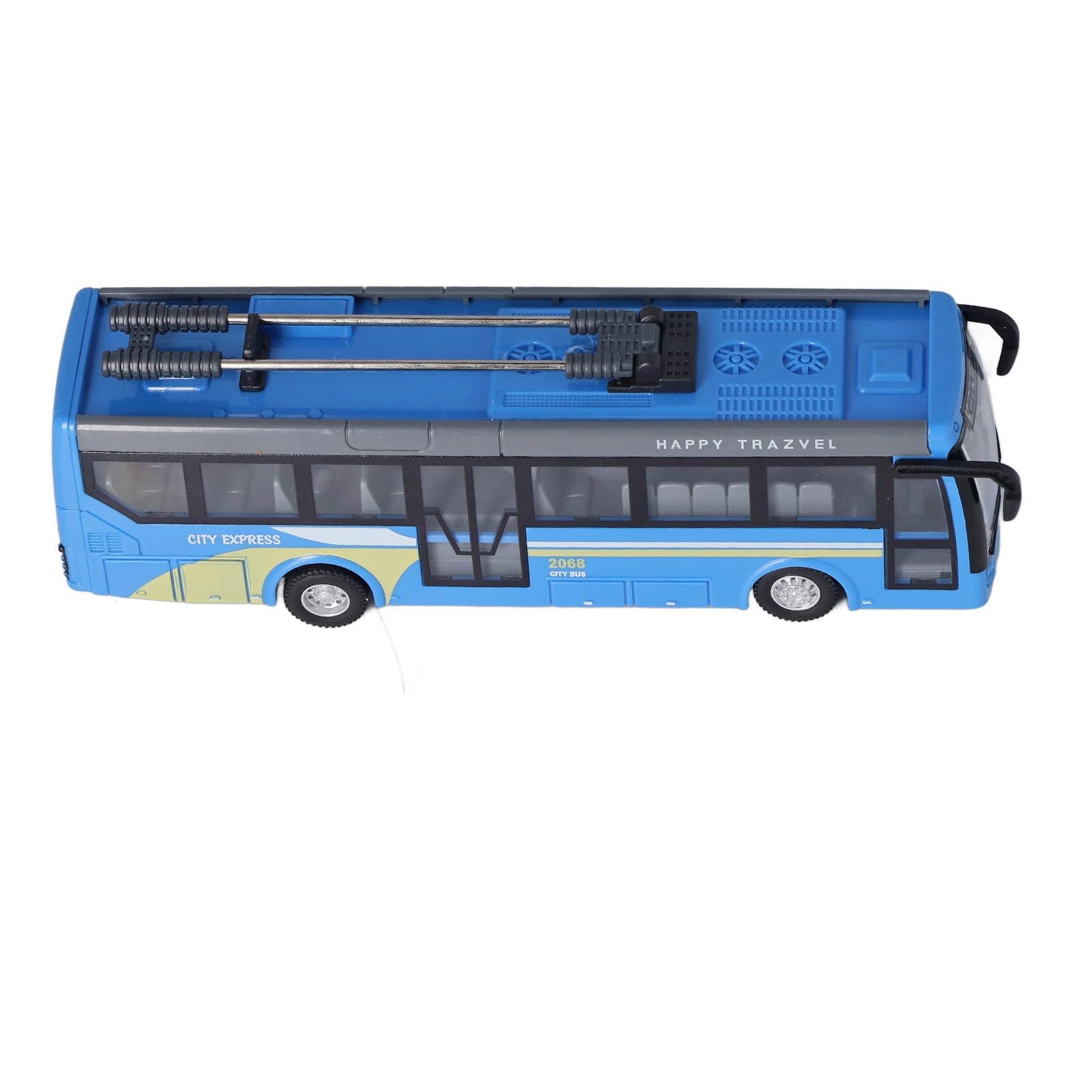 Doppeldecker-Bus-Spielzeug, Ferngesteuerter Schulbus mit Hoher Simulation, Alle Richtungen, Wiederaufladbar für Kinder (Blau)