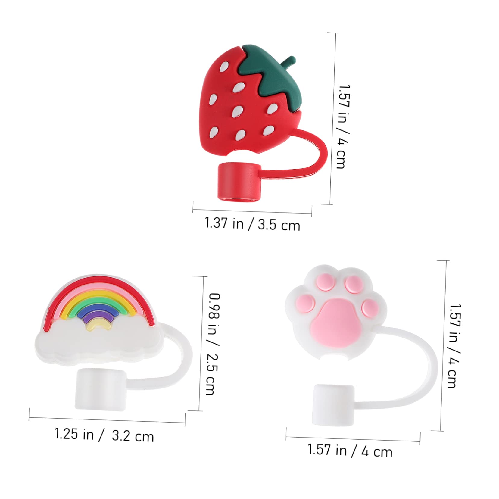 5 Sätze Teiliges Silikon Cap Mit Niedlichem Cartoon Design Schutzkappen Für Trinkhalme Für Camping Und Freizeitaktivitäten Für Strohhalme 8 Stücke * 5