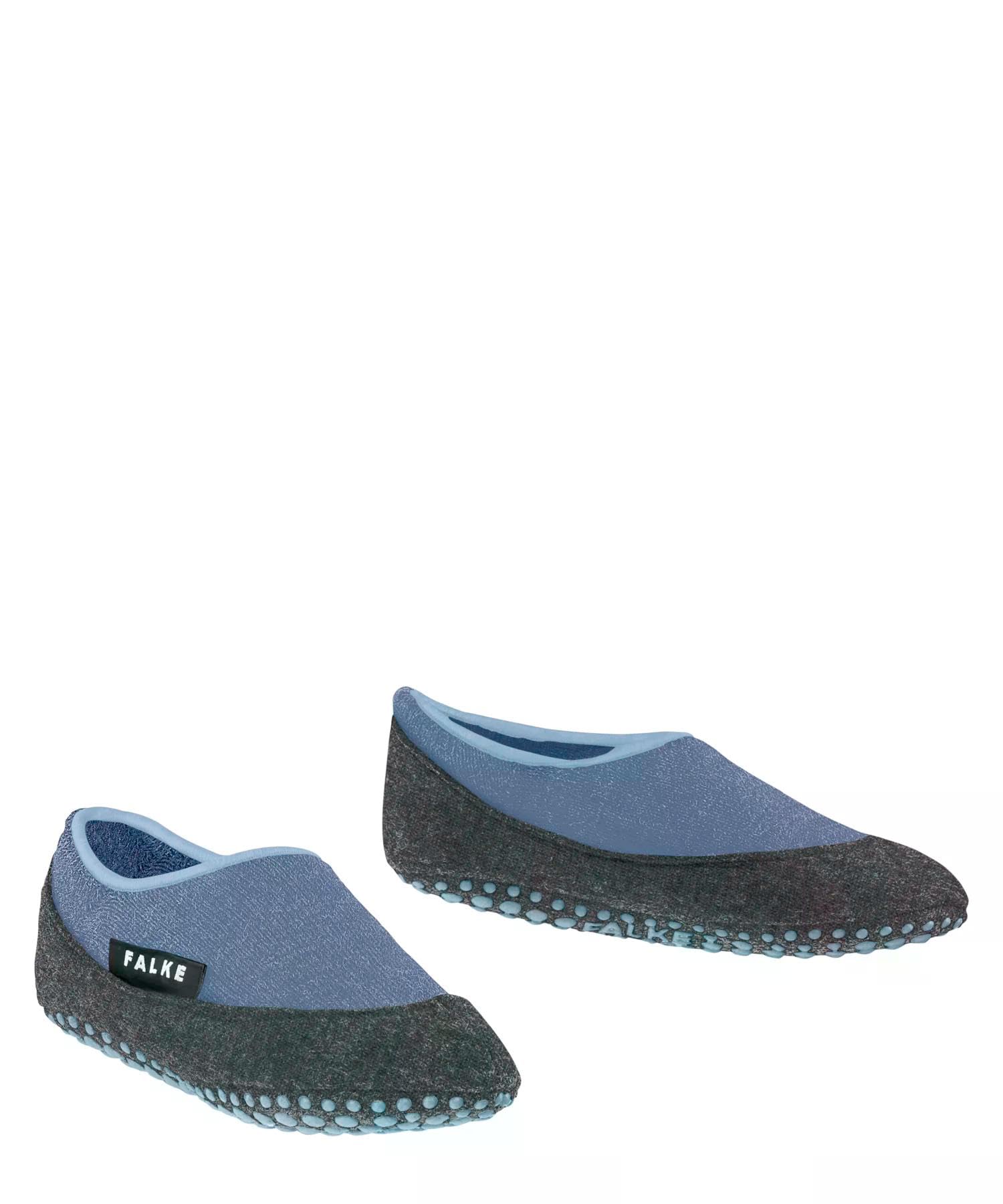 FALKE Cosy Slipper K Hp lana con suola in gomma 1 paio, Calze da casa Unisex Bambini, Blu Smoky Blue 6045, 25-26