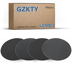 GZKTY 80 pièces disques abrasifs 150 mm (sec/humide), grains 600-5000, pour meubles en bois, polissage métal, restauration phares/miroirs.