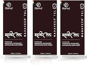 Dhariwal Ayurveda Mahaveer Tel Ayurvedic Pain Relief Oil 200 Ml | 100% Herbal Formula for Joint, Muscle & Back Pain | Quick Relief for Arthritis, Knee & Neck Pain (200 Ml (Pack of 3))