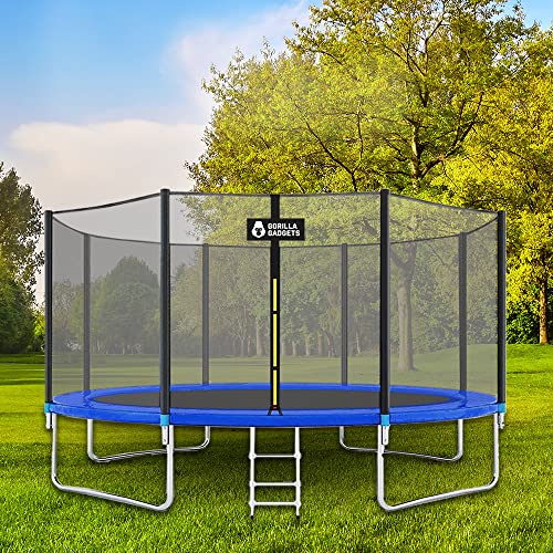Outdoor Child Safe Trampoline with Galvanized Steel Frame, Steel Ladder, and Child Safety Foam Sides