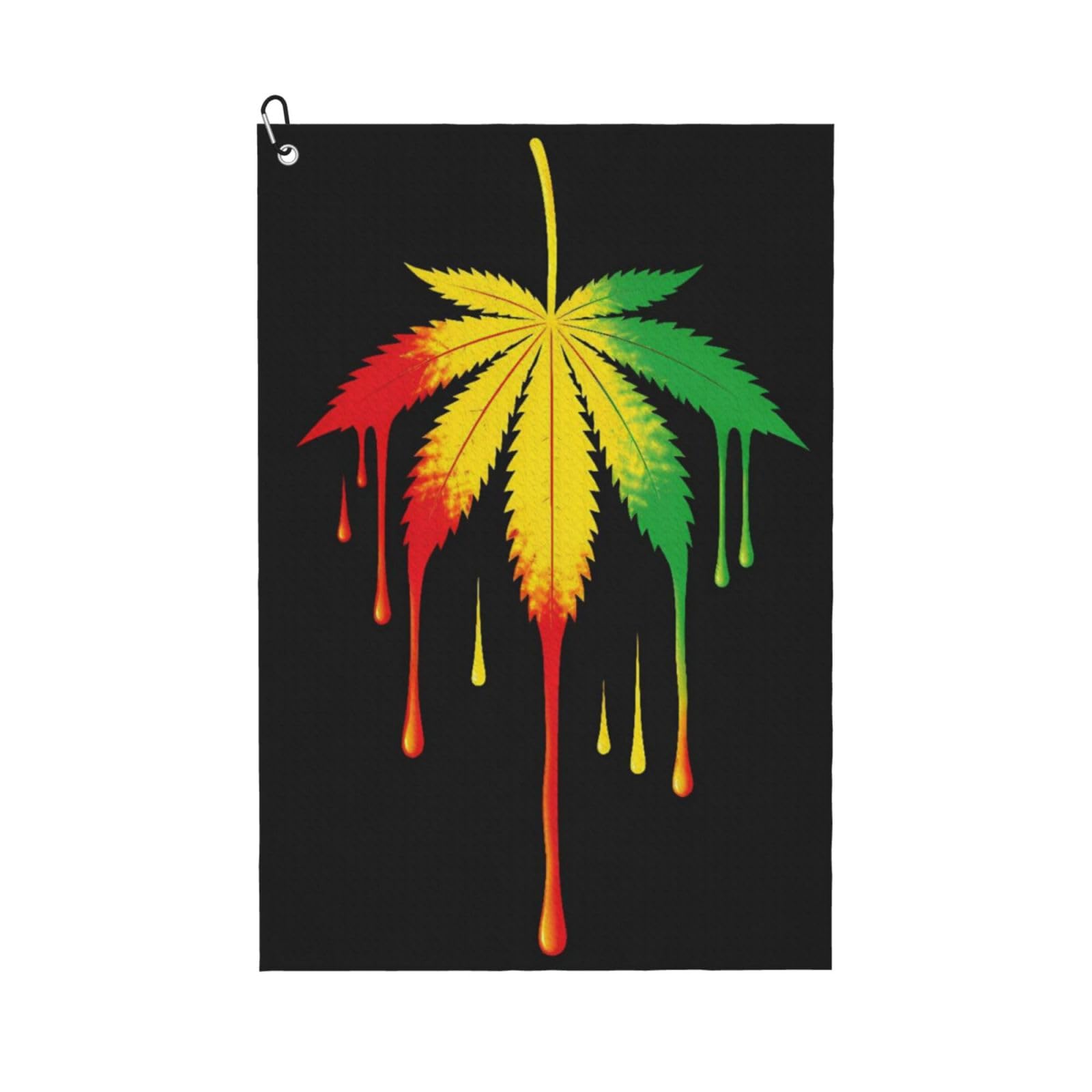 BSDFGSDD Watercolor Rasta Weed Leaf Golf Towel 24 x 16 inches