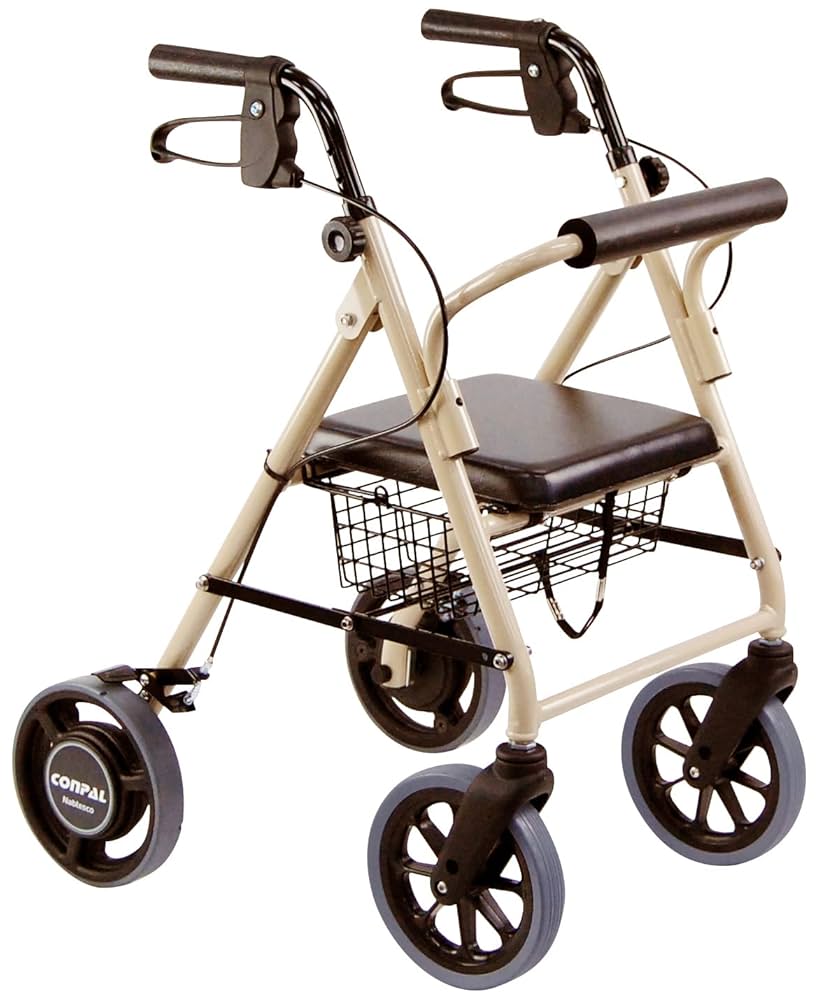 竹虎 ヒューマンケア 歩行車 ハッピーミニ ミルクティーベージュ Amazon.co.jp: 竹虎 【歩行車】 ハッピーミニ抑速ブレーキ
