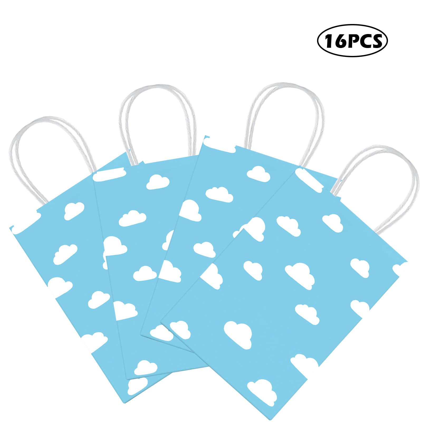 KERINGO 16 PCS Toy Inspired Story Print Party Favors Bags Blue Sky White Clouds Gift Bags
