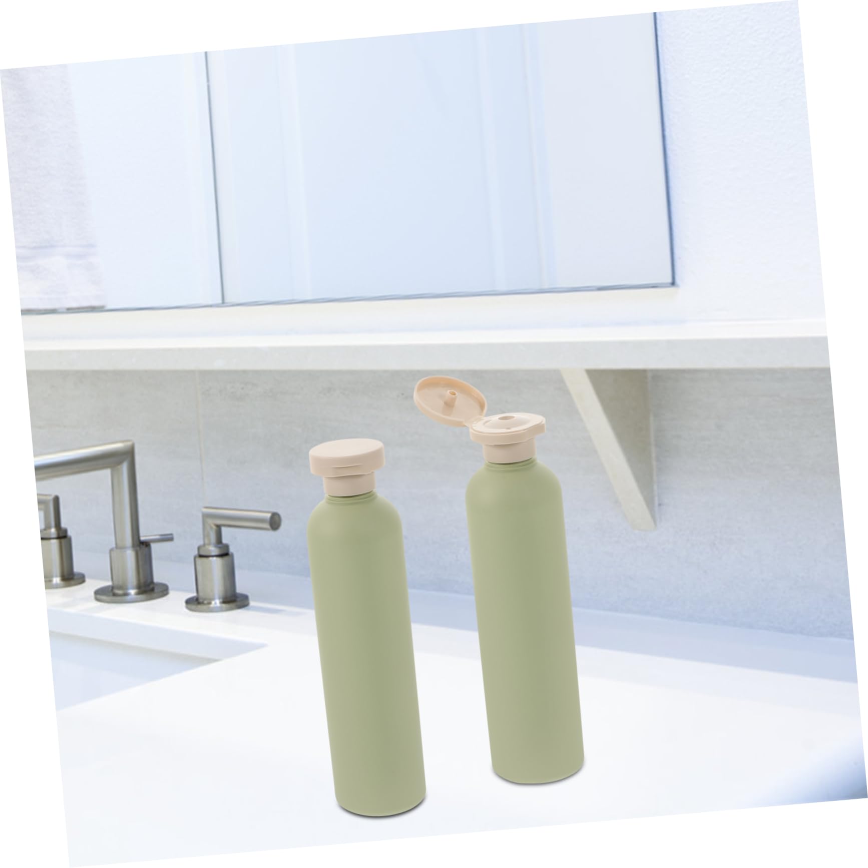 BESTYASH 2 Set Bottiglie Ricaricabili Con Flip Per Lozioni E Shampoo Bottiglie Vuote Viaggio Per Casa E Hotel 5 Pezzi*2