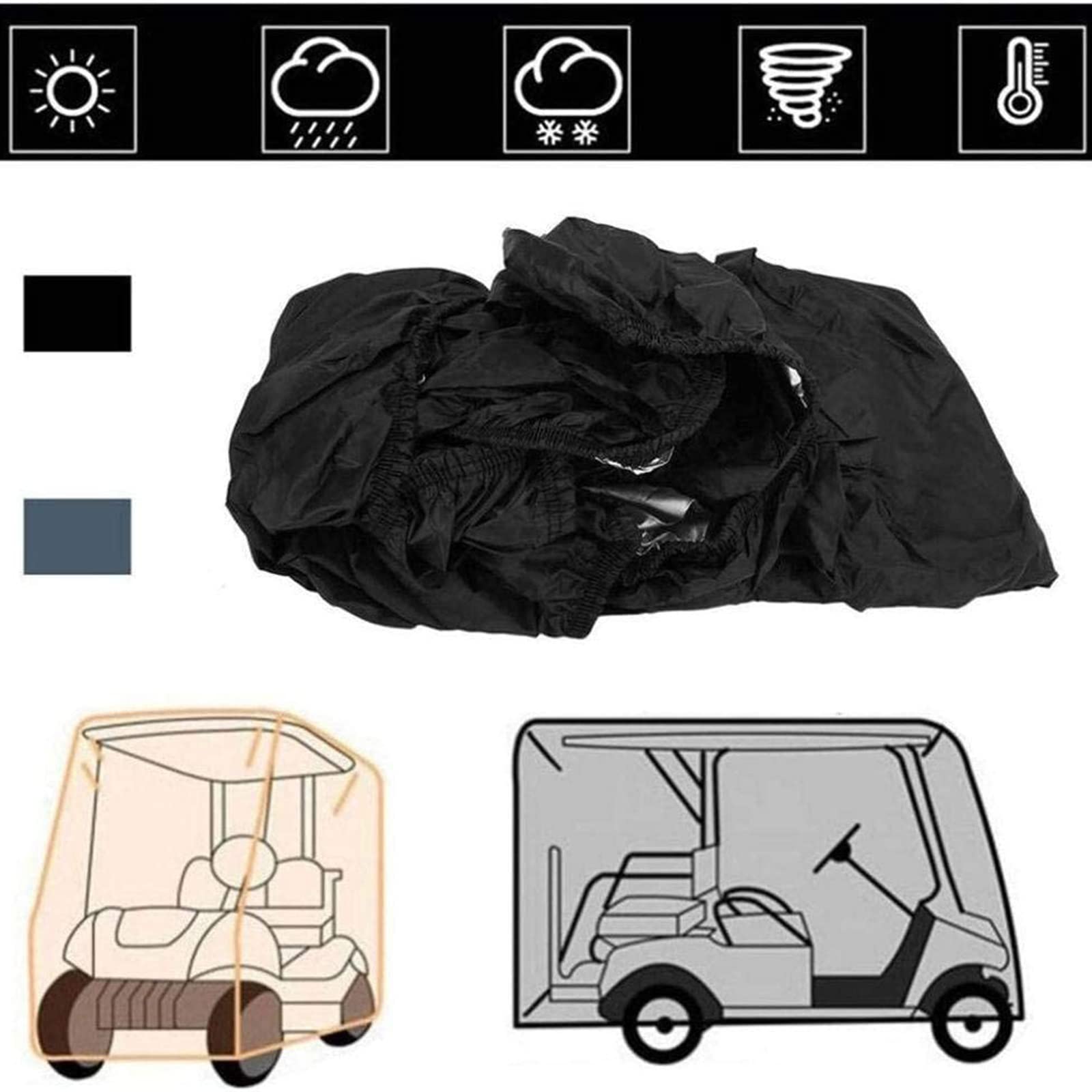 Copertina da Passeggino da Golf Cart per Auto da Club, con Materiale 210D + Rivestimento in PVC Extra, Impermeabile